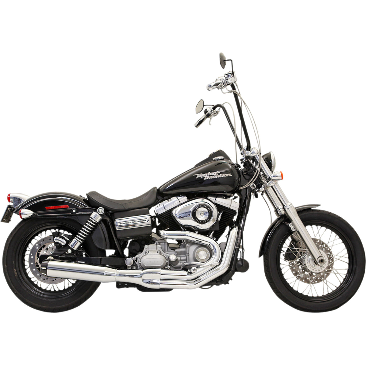 Bassani Xhaust Road Rage II B1 Power 2-Into-1 Exhaust System - 1D18R For Harley Dyna 1991-2017