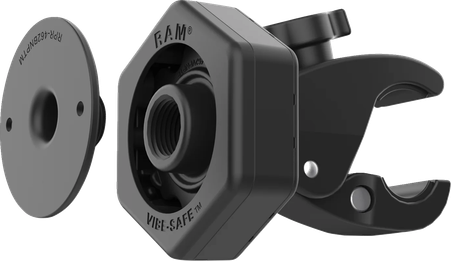 RAM Mounts Tough-Claw Small Clamp Base with Vibe-Safe Adapter - Ball Mount - 5/8-inch - 1-1/2-inch