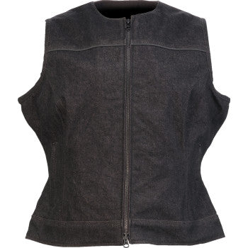Z1R Women's Denim Vest - Black - XL 2831-0110