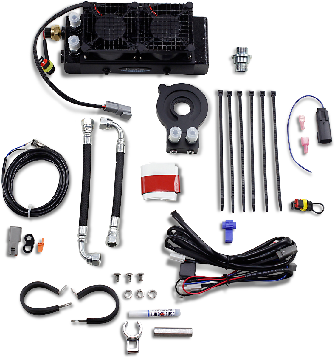 ULTRACOOL Oil Cooler Kit - Naked - Black - Softail/Touring/Trike '17-'25