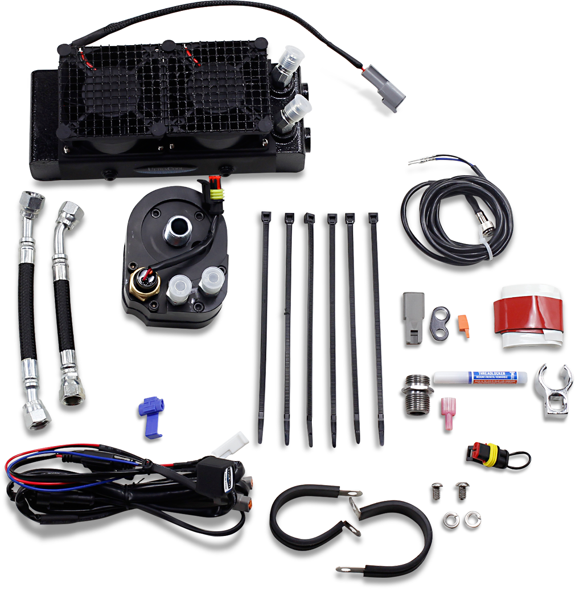ULTRACOOL Oil Cooler Kit - Naked - Black - Dyna/FXR/Softail/Touring '84-'17