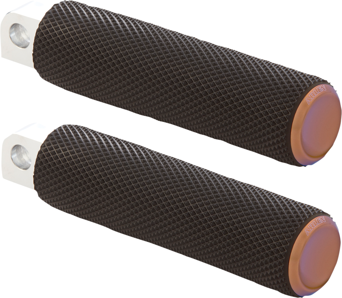 ARLEN NESS Fusion Male-Mount Footpegs - Knurled - Titanium - 1" Longer