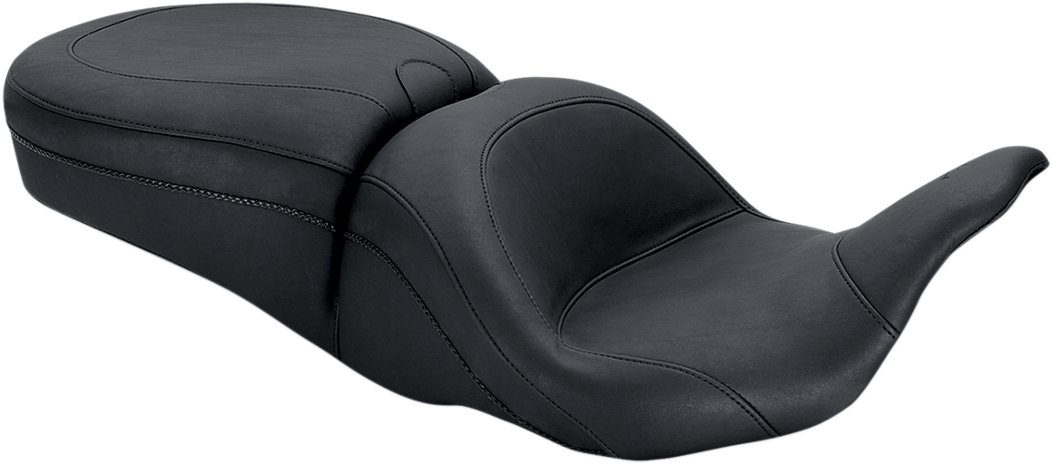 MUSTANG Lowdown™ One-Piece 2-Up Seat - with Driver Backrest Receiver - Plain - Touring '08-'25