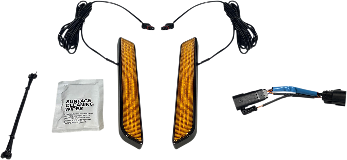 CUSTOM DYNAMICS LED Fork Light - Amber - Black