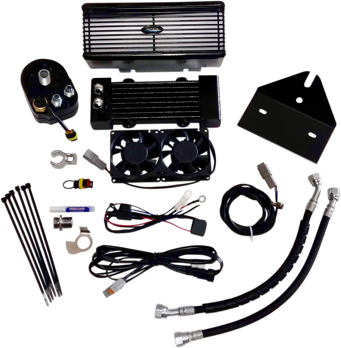 ULTRACOOL 3.0 Below Regulator Mount Oil Cooler with Fan Kit - Gloss Black - Dyna '93-'17