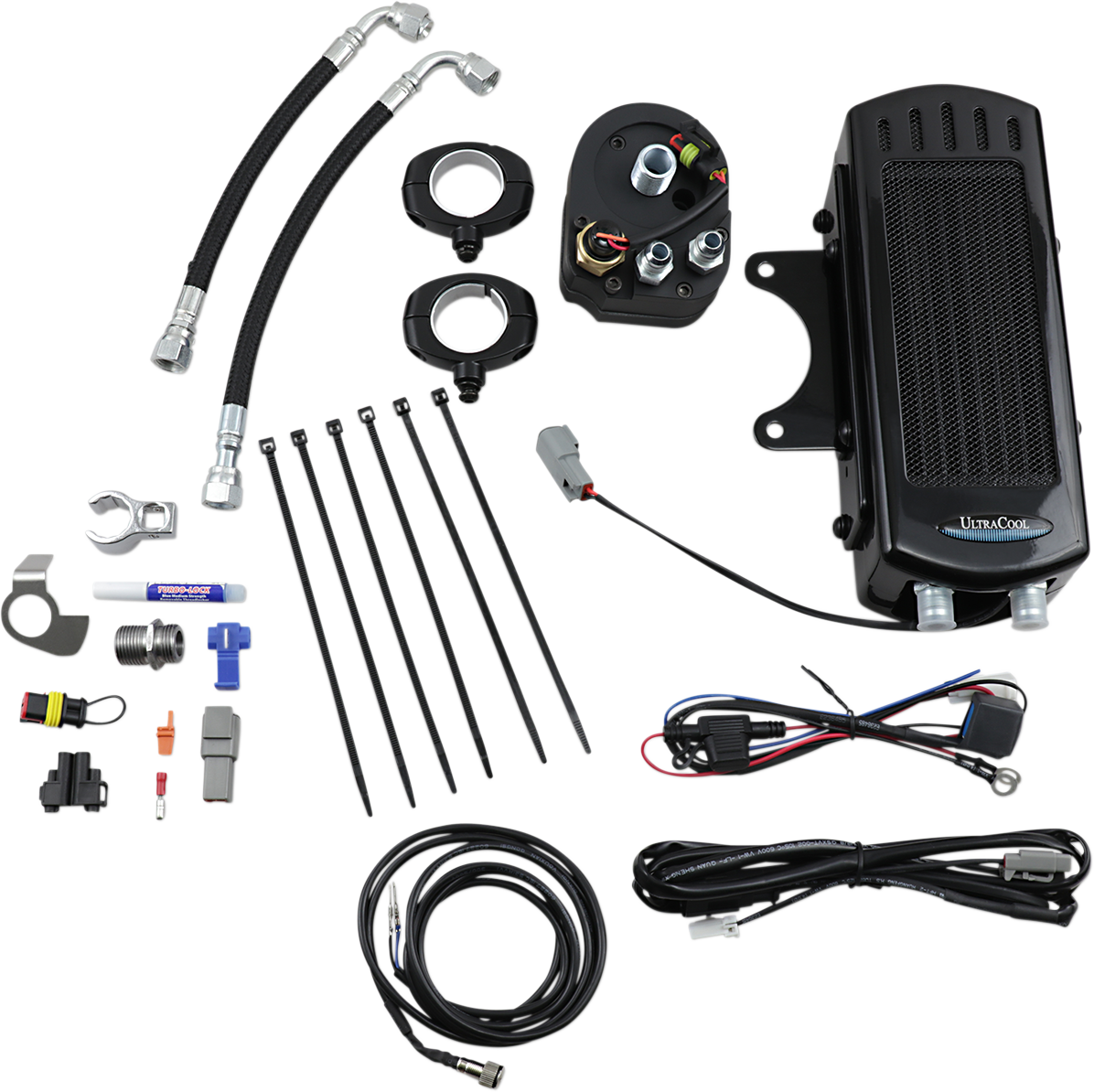 ULTRACOOL 3.0 Side Mount Oil Cooler with Fan Kit - Gloss Black - Dyna '91-'17