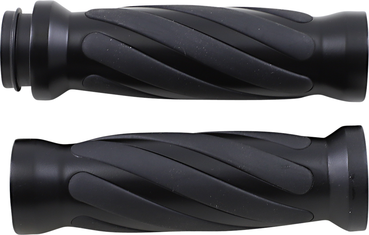 DRAG SPECIALTIES Twisted Grips - TBW - Matte Black
