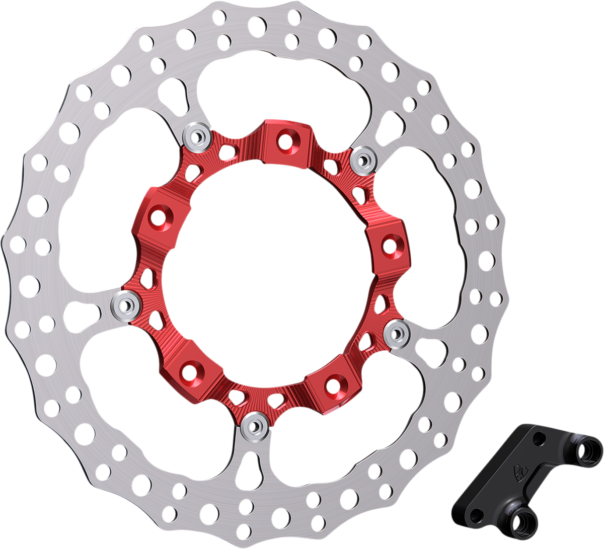 ARLEN NESS Big Brake 14" Full Floating Brake Rotor Kit - Front Left - Red