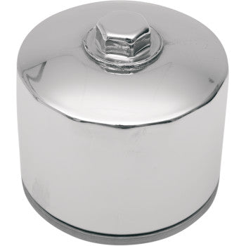 DRAG SPECIALTIES Replacement Spin-On Magnetic Ring Oil Filter with Nut - Chrome - 2-1/4"
