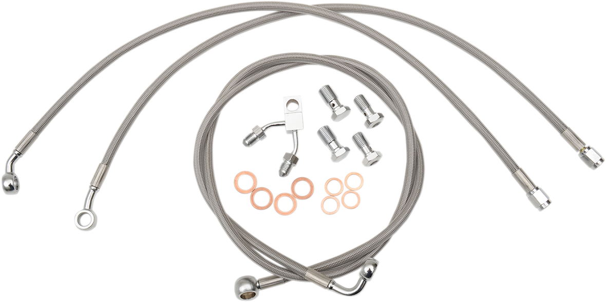 LA CHOPPERS Brake Lines - 18"-20" Handlebars - Stainless Steel - FXSB '15-'17