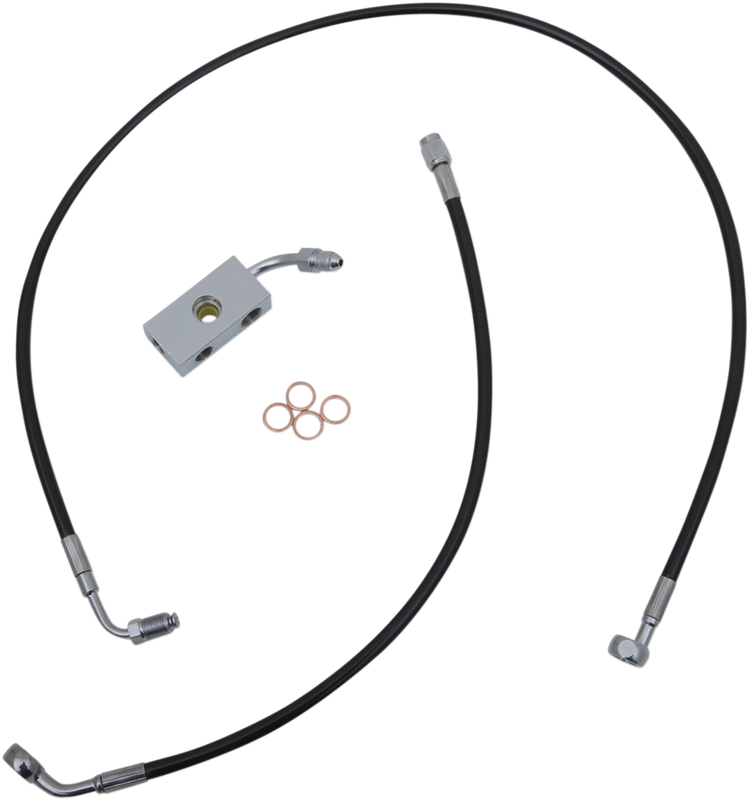LA CHOPPERS Brake Line - 12"-14" Handlebars - Black - Softail '18-'22