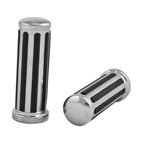 HardDrive Rail Smooth Chrome Custom Handlebar Grips (17-0513)