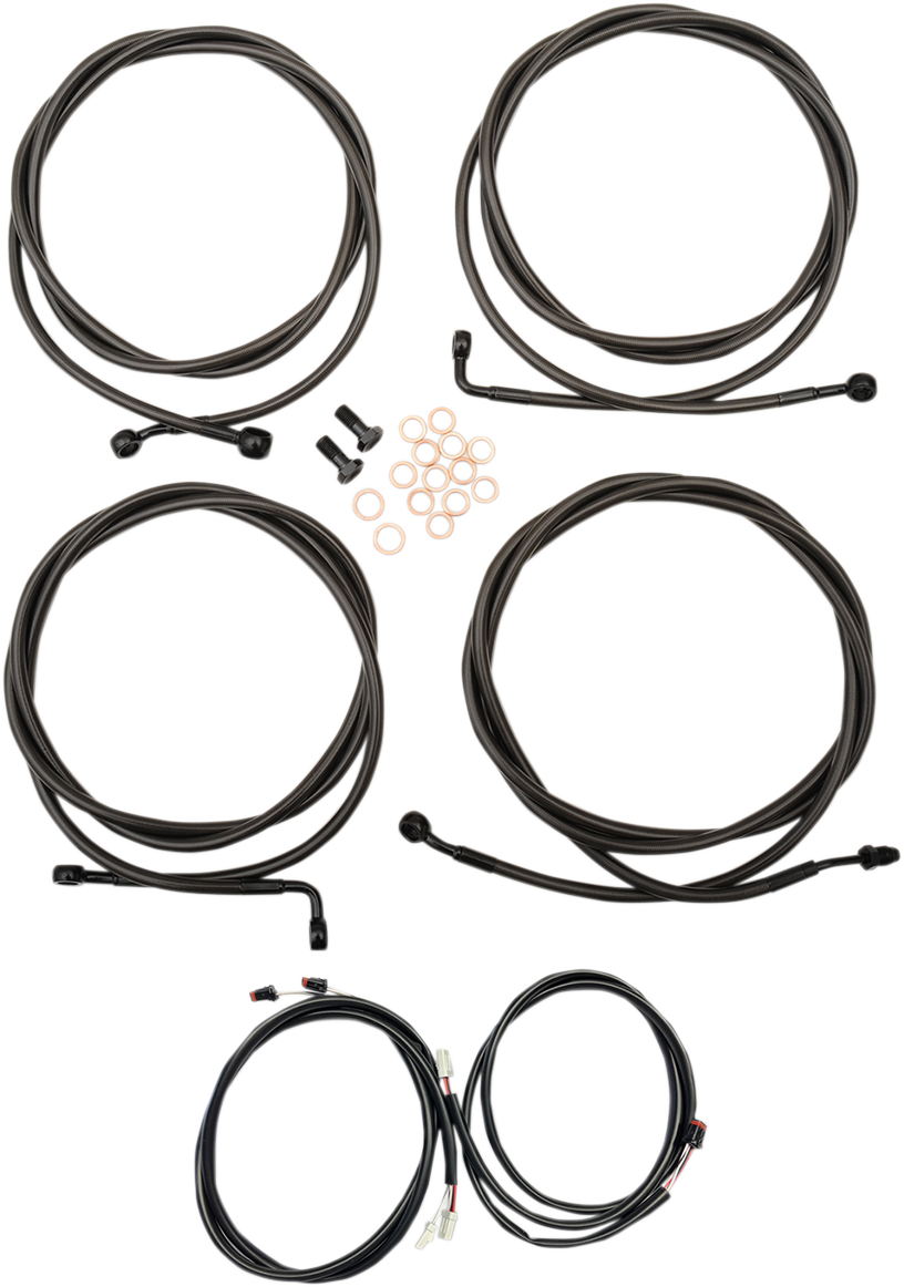LA CHOPPERS Complete Plug-and-Play Cable Kit - Mini Handlebars - ABS - Midnight - Touring '17-'20