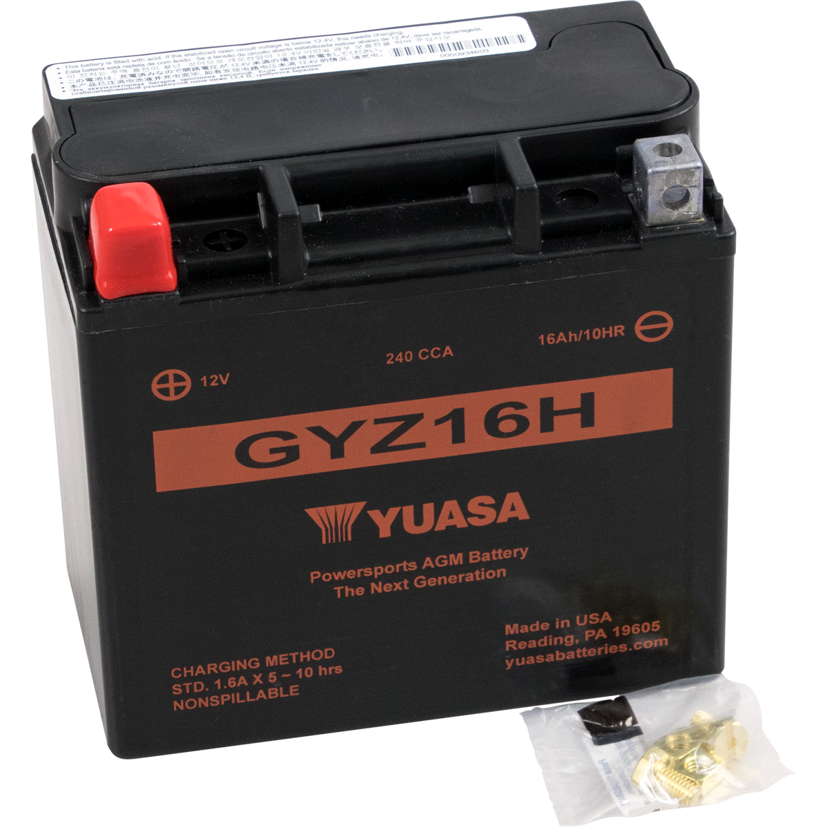 Yuasa GYZ16H Factory Activated AGM High Performance Battery