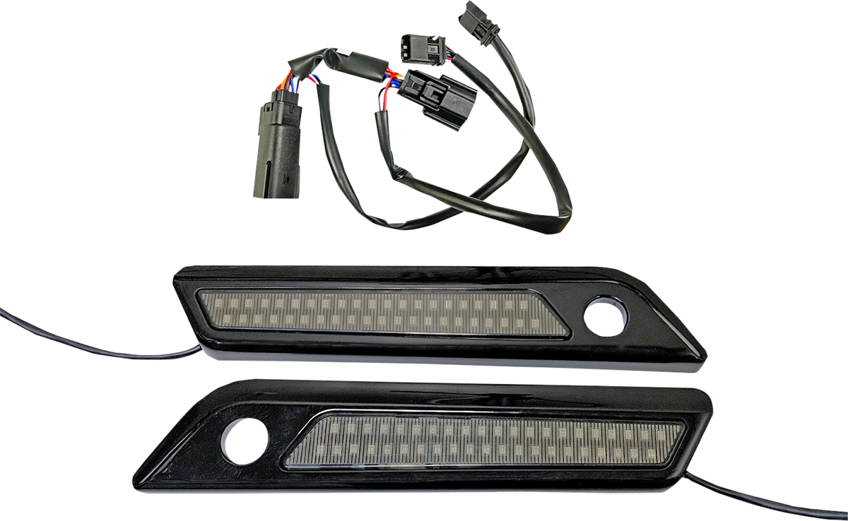 CUSTOM DYNAMICS Saddlebag Latch Dual Color Accent Lights - Smoke - Black