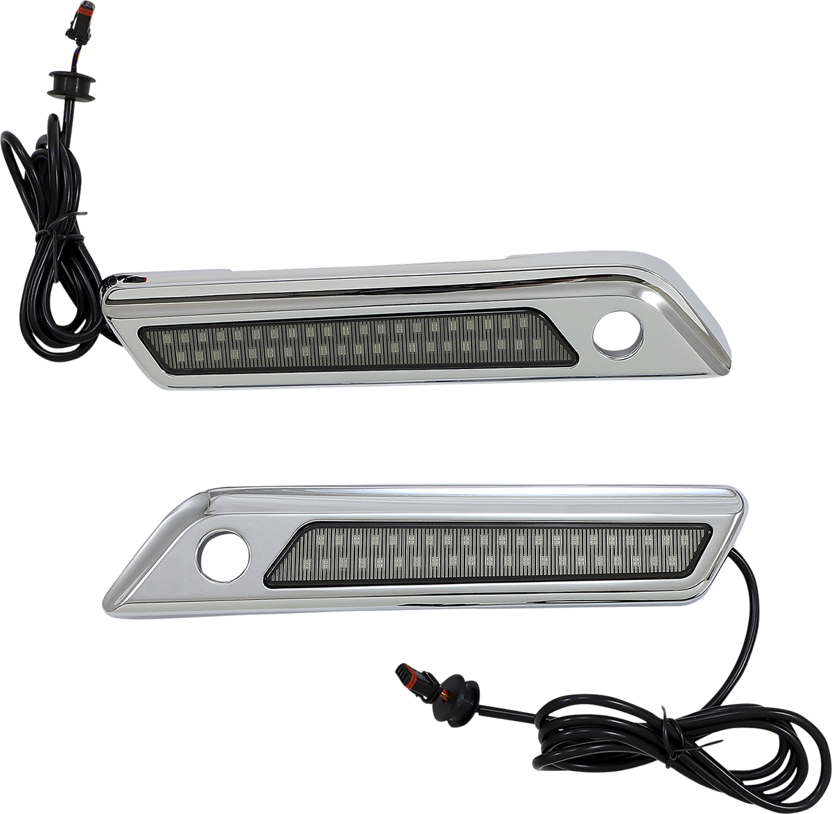 CUSTOM DYNAMICS Saddlebag Latch Dual Color Accent Lights - Smoke - Chrome