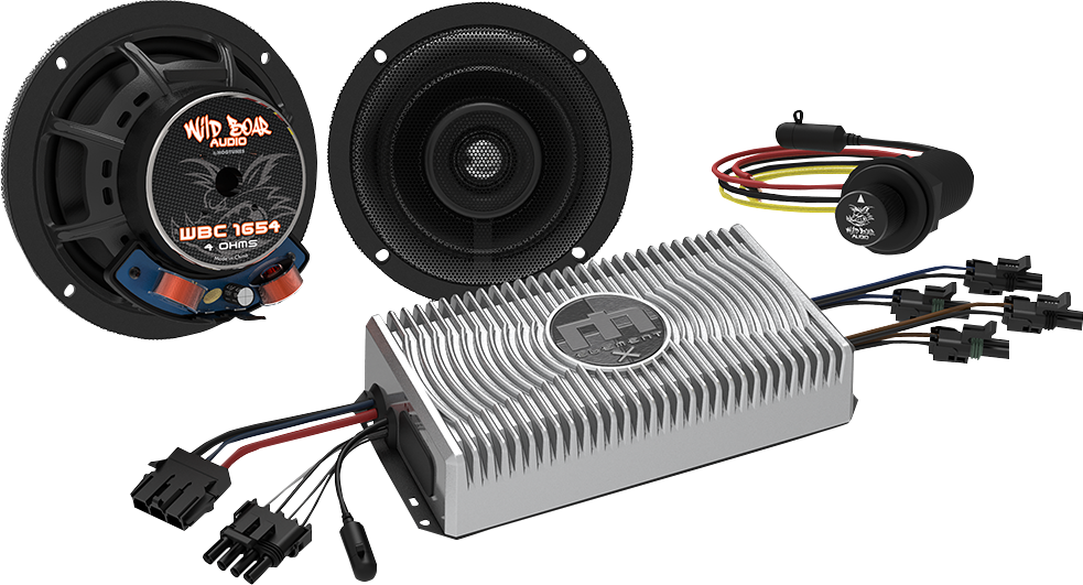 WILD BOAR AUDIO Amplifier / 2 Speaker and Bluetooth Controller Kit - FLHT '18-'22