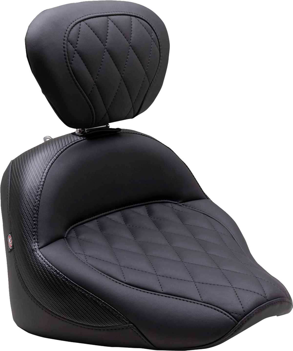 MUSTANG Solo Touring Seat - with Driver Backrest - Black - Diamond Stitch - Chief '22-'25