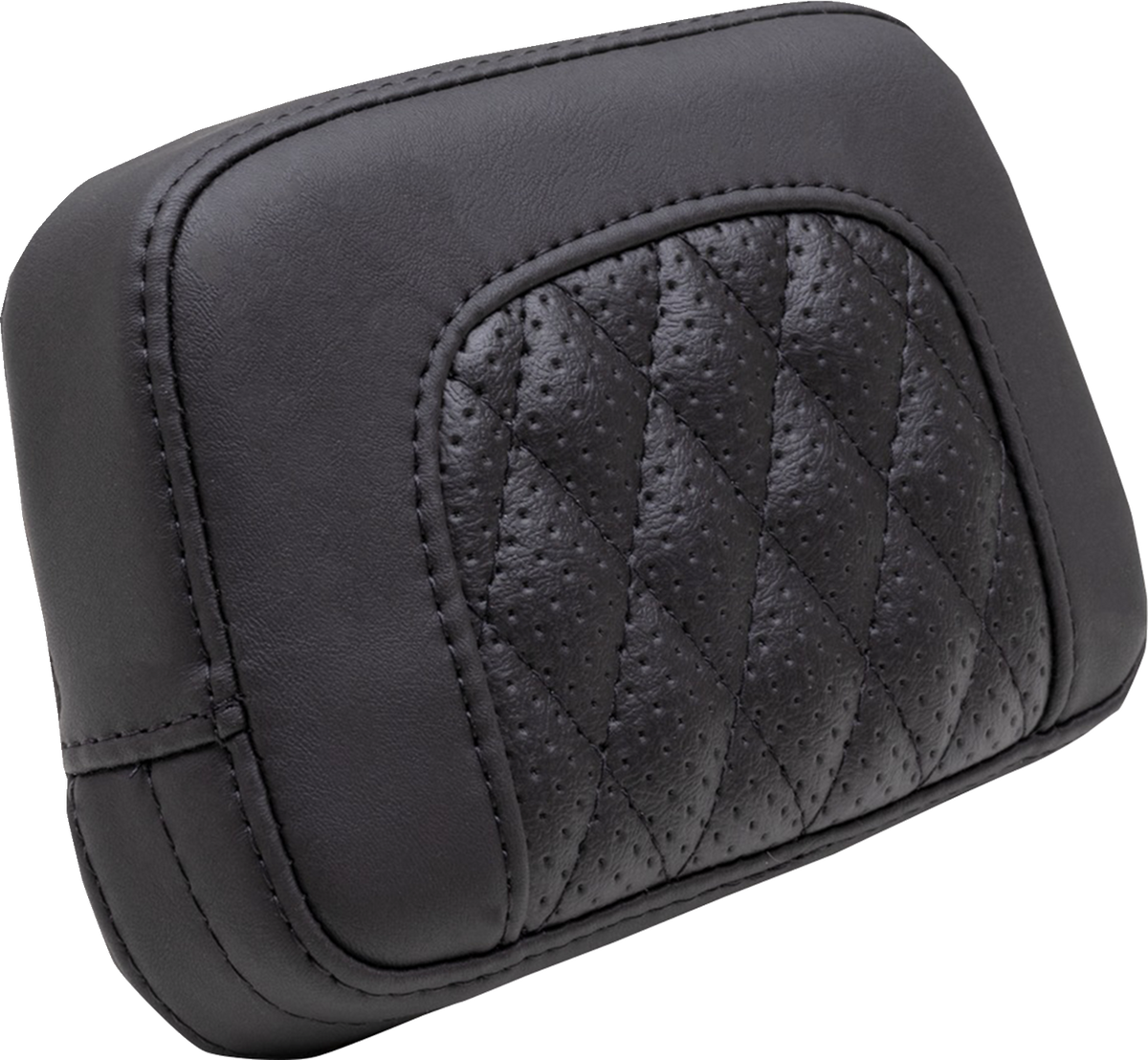 MUSTANG Squareback Sissy Bar Pad - Black - Perforated - Diamond Stitch - Chief '22-'23