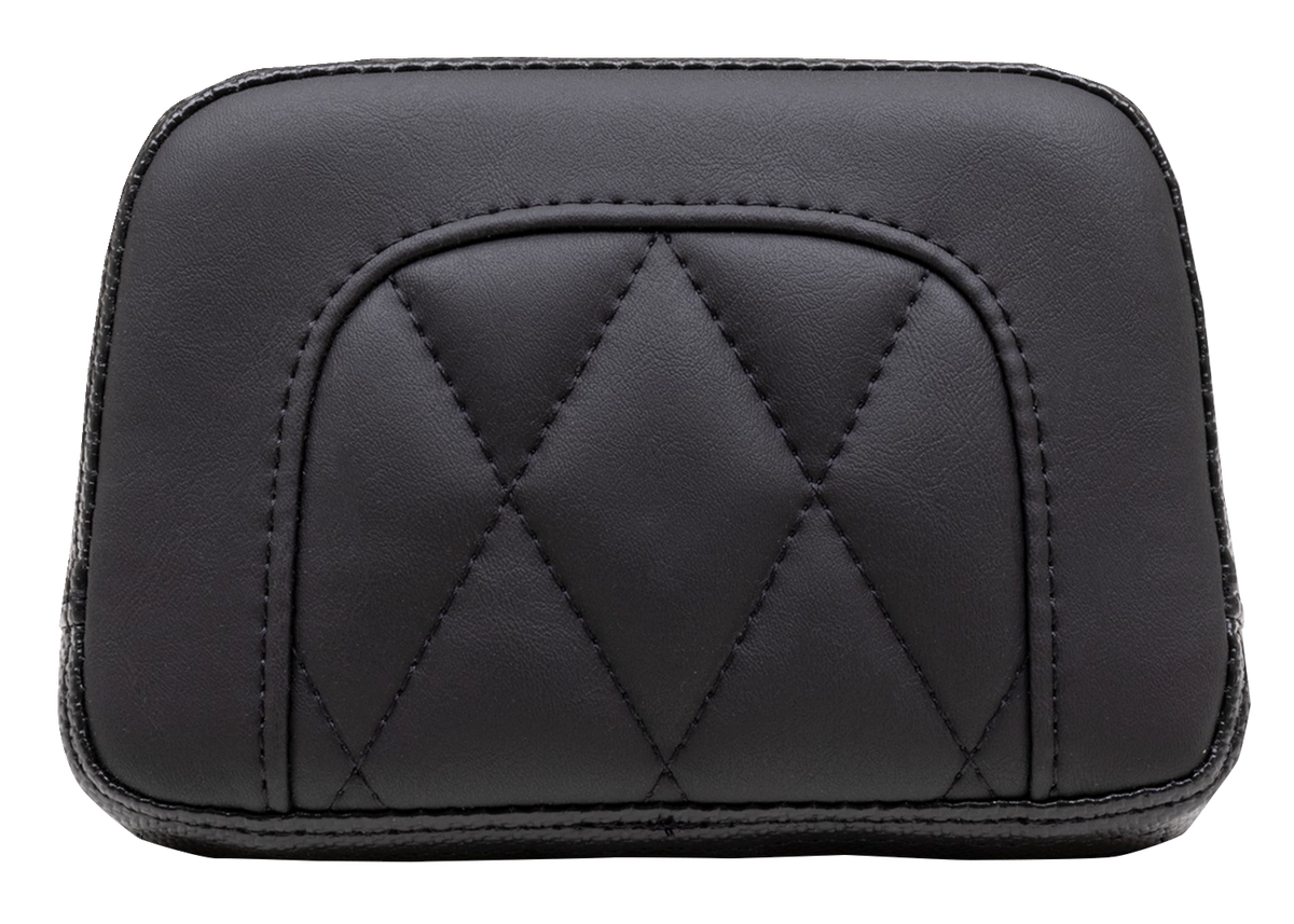 MUSTANG Standard Sissy Bar Pad - Black - Smooth - Diamond Stitch - Chief '22-'23