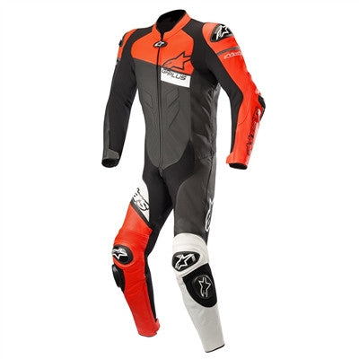 Alpinestars 2019 GP Plus Venom 1-Piece Leather Racing Suit - Black/Red Fluorescent/White