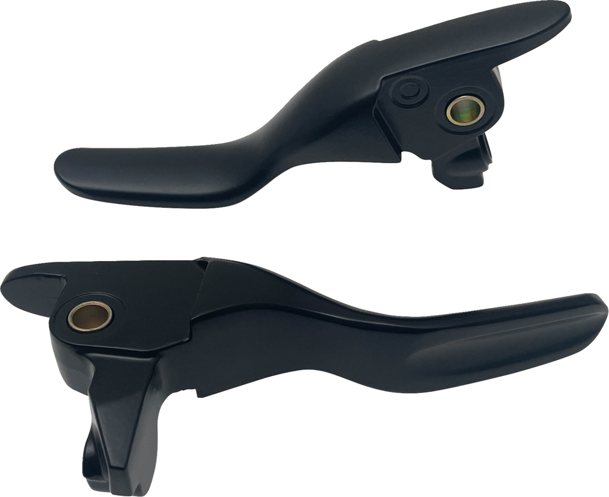 DRAG SPECIALTIES Lever Set - Short - Matte Black - FLH / FLT '17-'20