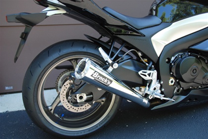 Brocks Suzuki GSXR 1000 Exhaust (2001-2004) Slip-On System Single Street Meg 20" Muffler