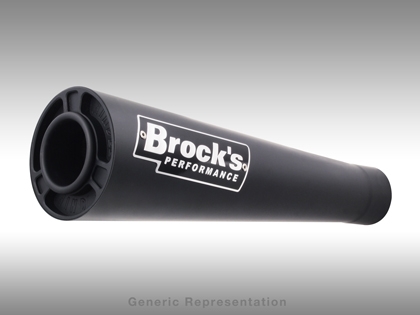 Brocks Suzuki GSXR 1000 Exhaust (2005-2006) Black Slip-On System Single Short Megaphone