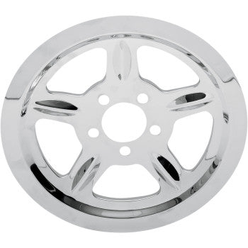 DRAG SPECIALTIES Rear Pulley Cover / Insert - Chrome - XL '04-'22