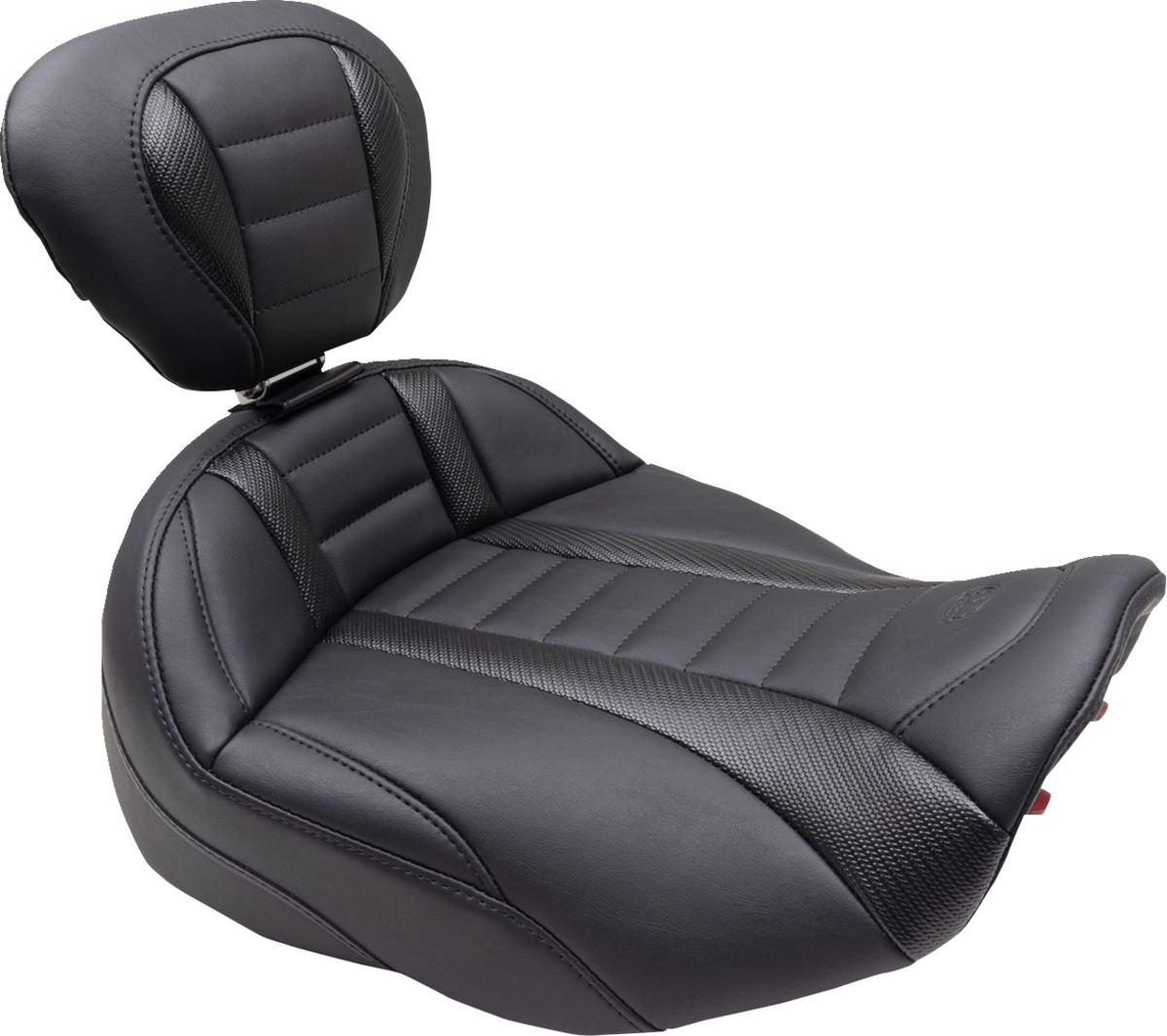 MUSTANG Deluxe Touring Solo Seat - w/ Backrest - Black Stitch - Touring '23.5-UP