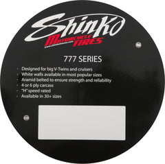 SHINKO 777 TIRE SIGN 777 INSERT