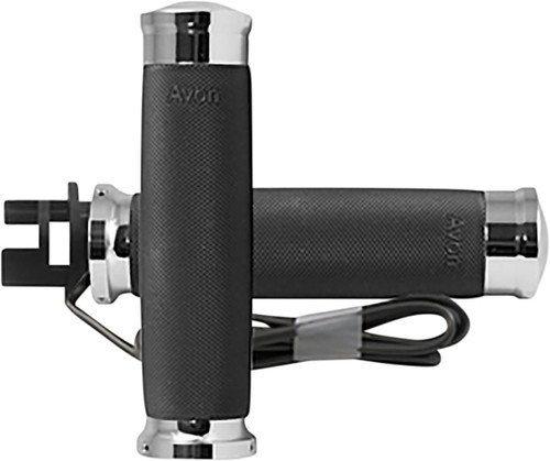 Avon Chrome/Black Contour Heated 1" Grips (IN-S-CC-85-C-H)