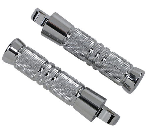 Accutronix Knurled Grooved Chrome Folding Footpegs (RP111-KGC)