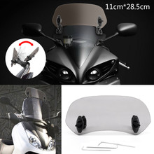 Adjustable Clip On Windshield Extension Spoiler Wind Deflector fit for Honda Yamaha Suzuki Kawasaki BMW Aprilia Ducati Smoke