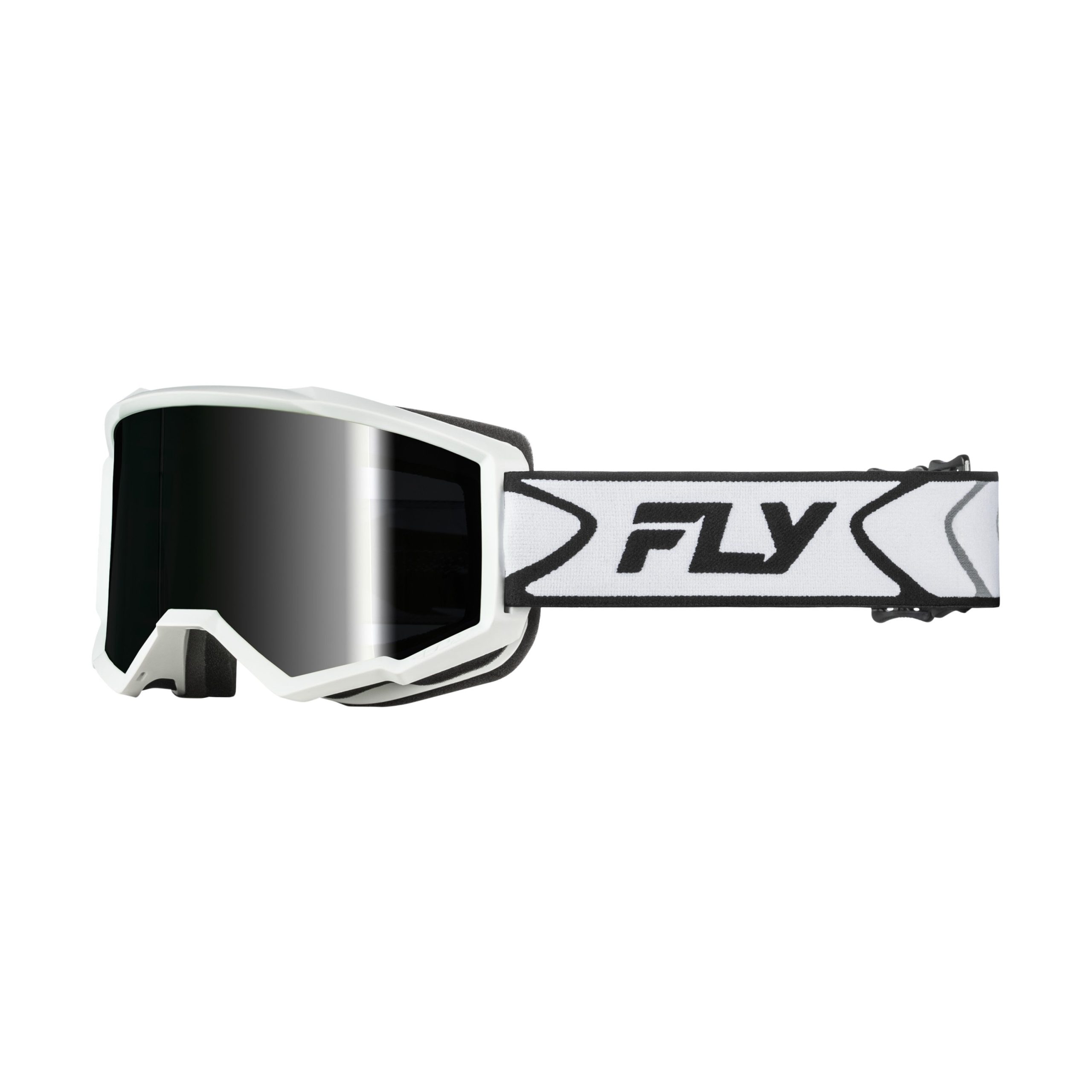 FLY RACING ZONE GOGGLE WHITE/BLACK W/DARK SMOKE HYDROPHOC LENS - 37-51539