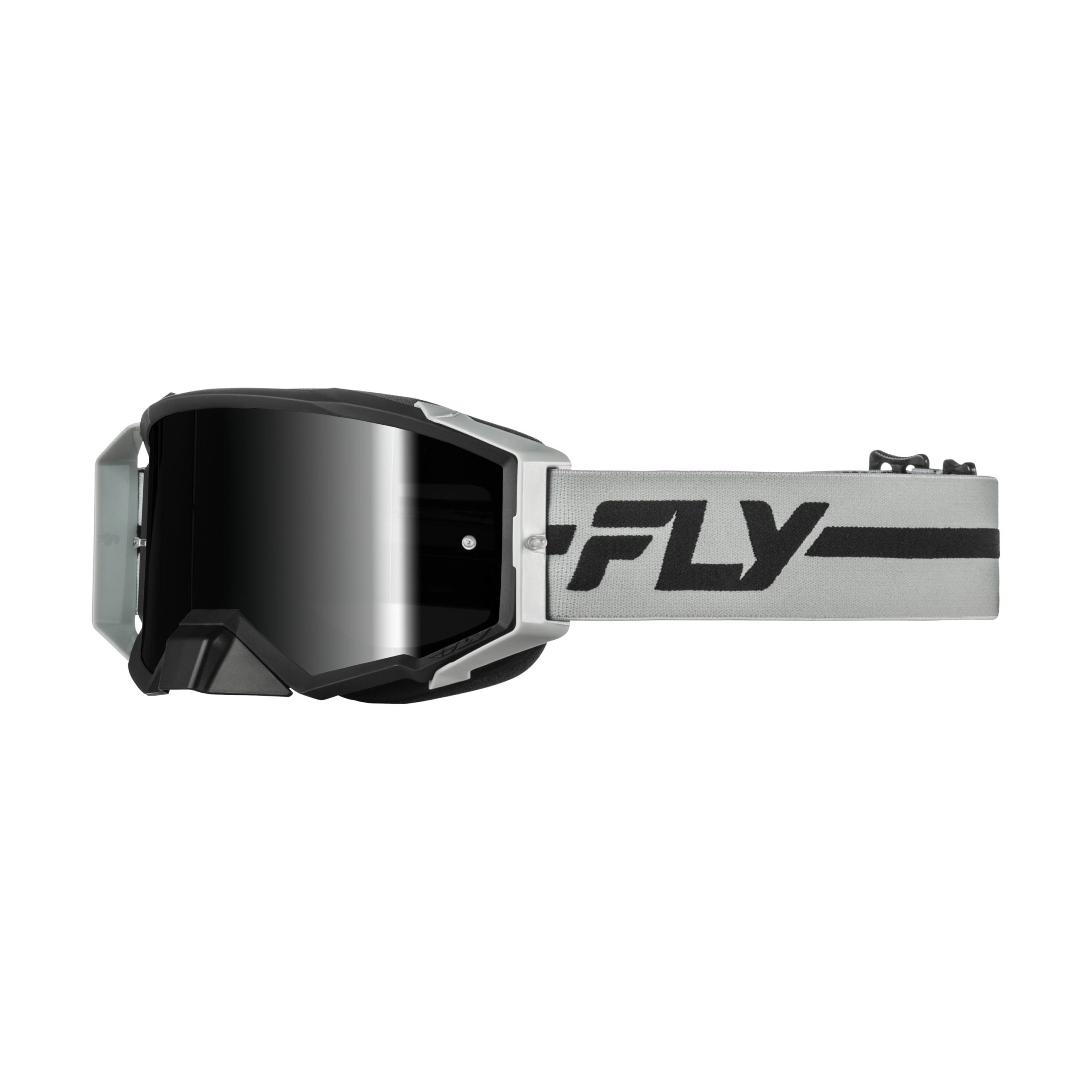 FLY RACING ZONE PRO GOGGLE GREY/BLACK W/ BLACK MIRROR/SMOKE LENS - 37-51916