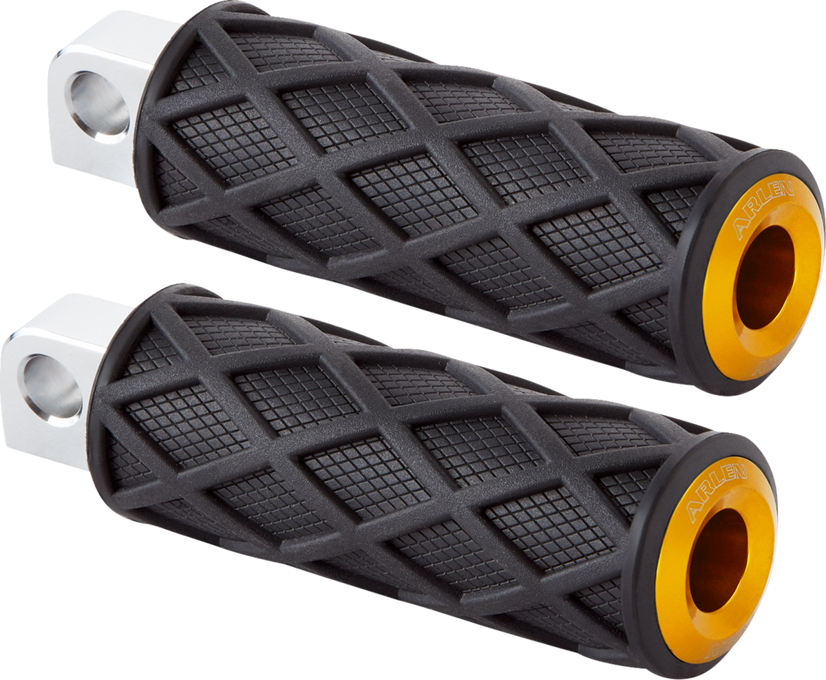 ARLEN NESS Diamond Footpegs - Standard Male Mount - Driver - Gold
