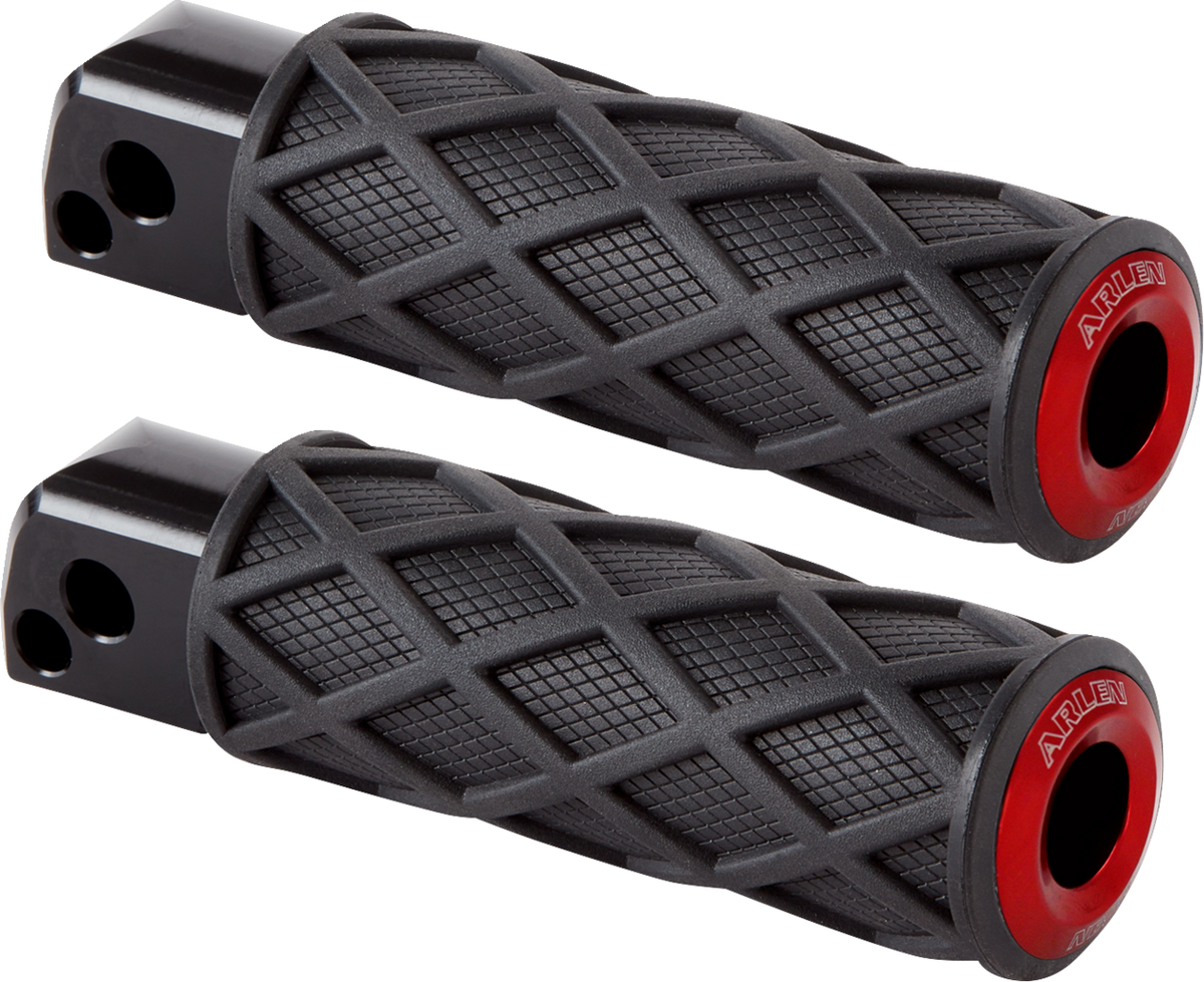 ARLEN NESS Diamond Foot Pegs - M8 Softail - Passenger - Red