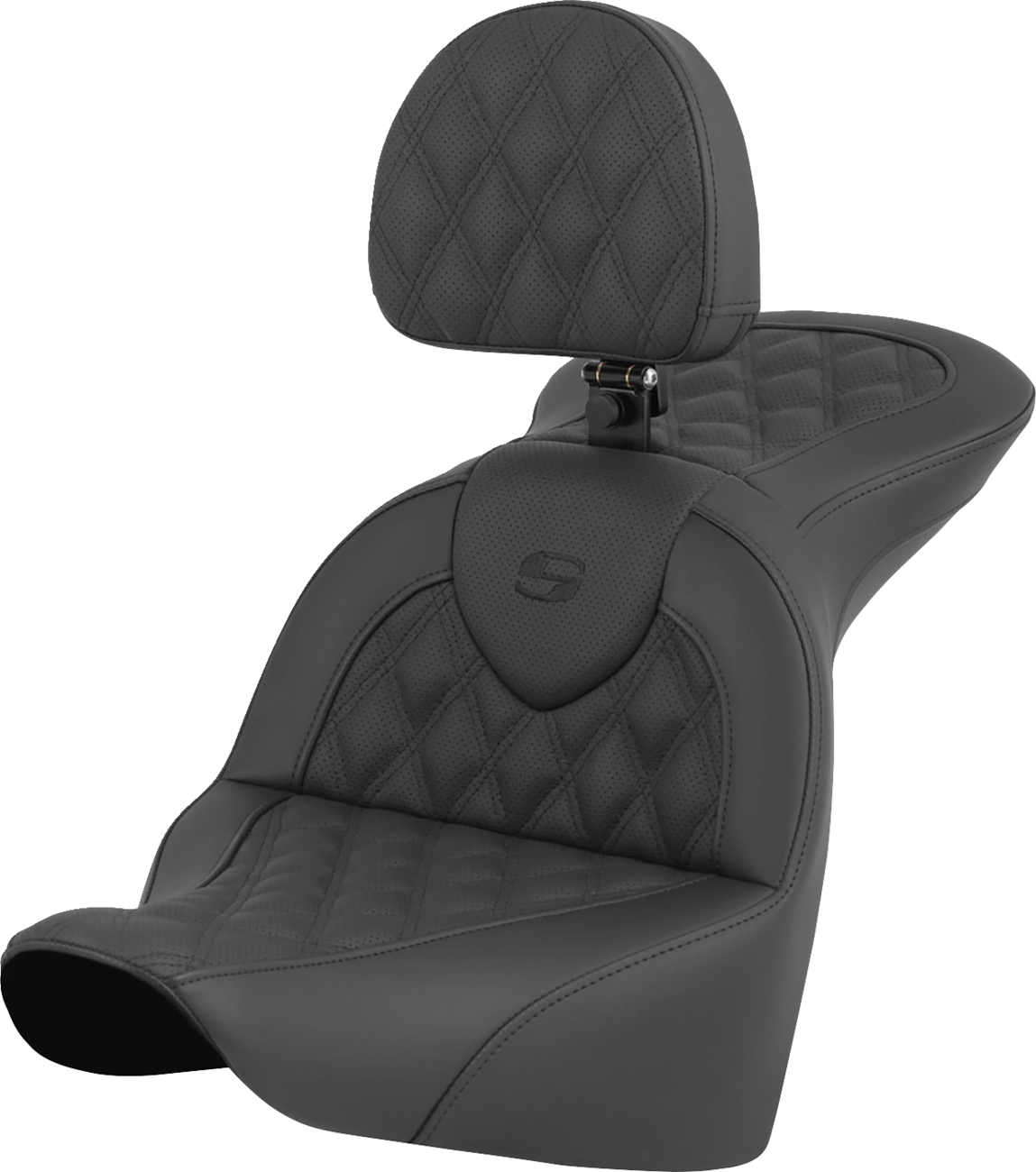 SADDLEMEN RoadSofa™ Seat - Lattice Stitch - w / Backrest - FLFB /FXBR '18-'26