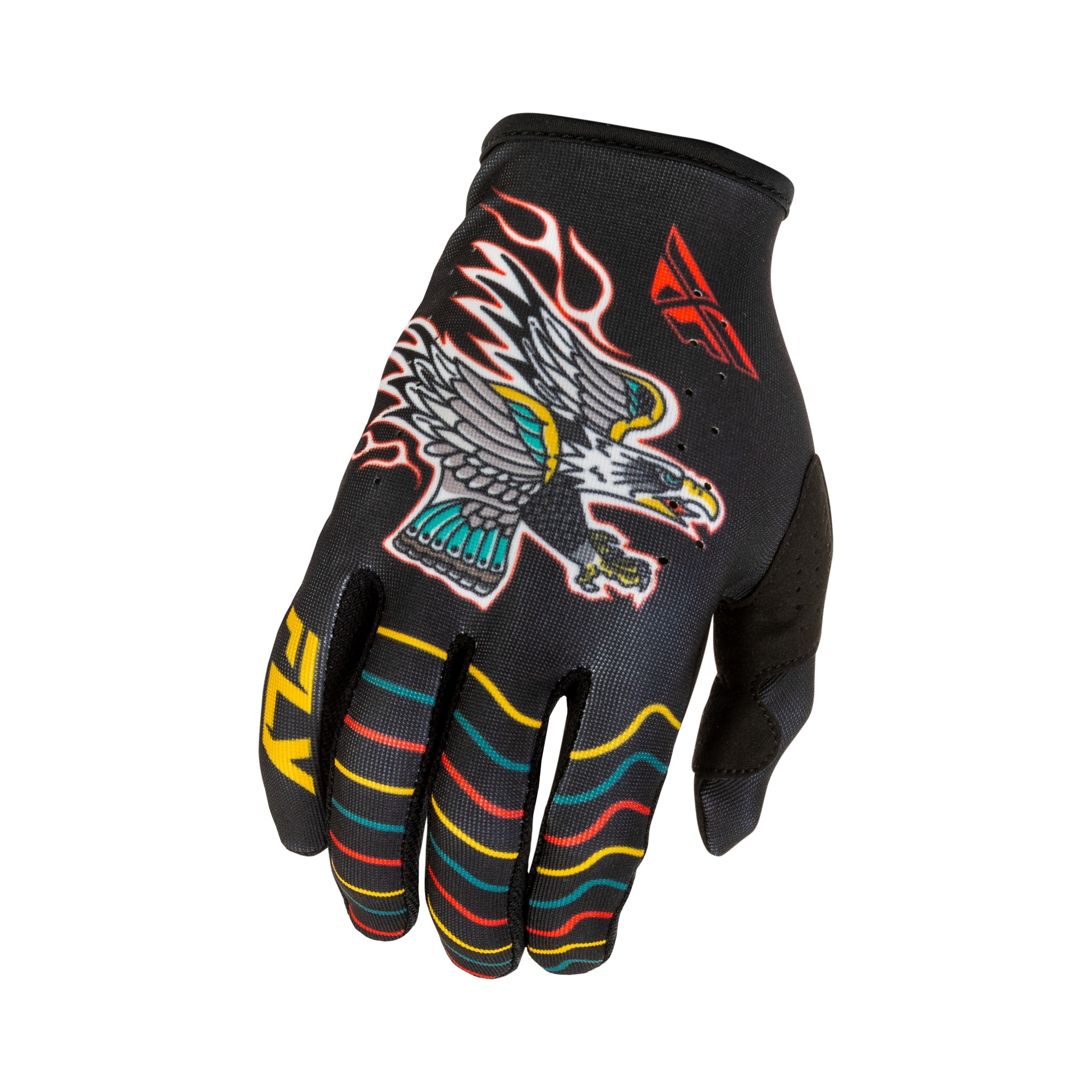 FLY RACING LITE AMERICANA GLOVES BLACK/RED/GOLD 2X - 379-7142X