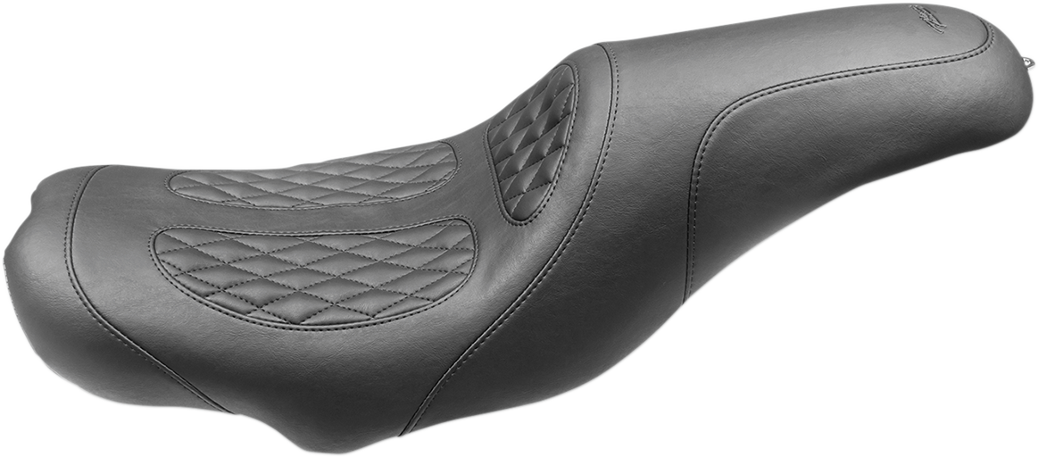 MUSTANG Dave Perewitz Signature Series Fastback 2-Up Seat for Yaffe Tank - Black - Touring '08-'25