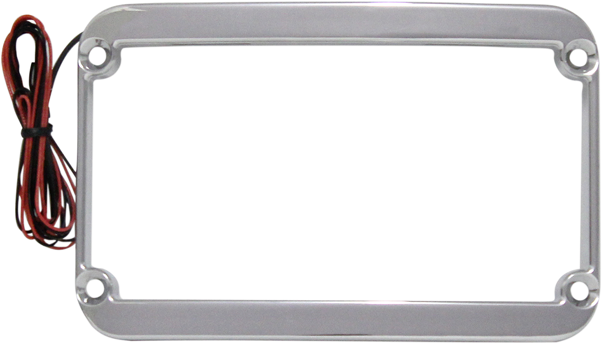 KLOCK WERKS Benchmark Stretched Rear Fender Lighted License Plate - Chrome