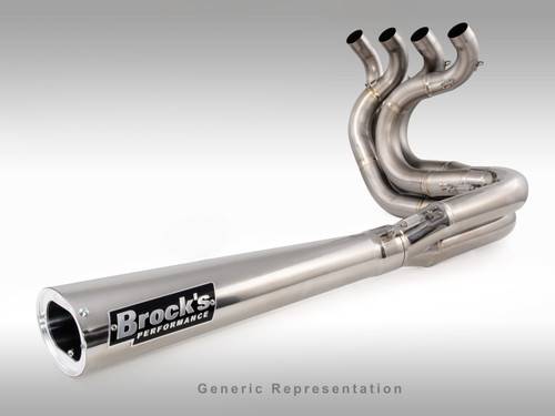 Brocks Suzuki GSXR 1000 Exhaust (2001-2004) TiWinder Polished Full System 18" Muffler (RACE)