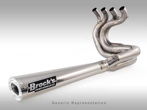 Brocks Suzuki GSXR 1000 Exhaust (2001-2004) TiWinder Polished Full System 18" Muffler (STREET)