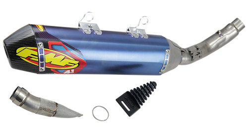 FMF Factory 4.1 RCT Titanium Blue Anodized Slip-On Muffler w/Carbon Tip (045629)