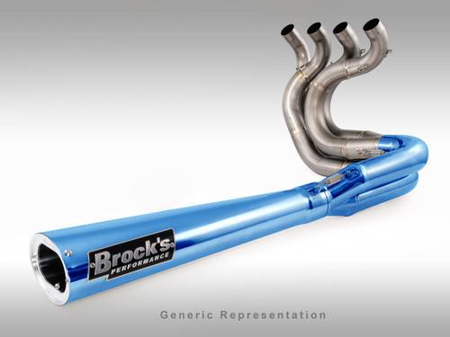 Brocks Suzuki B-King (08-10) Race Baffle TiWinder BLUE Full System