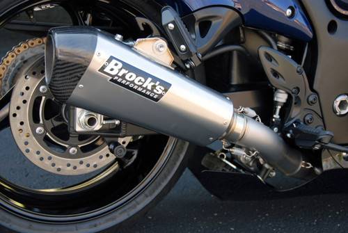 Brocks Suzuki GSXR 1300 Hayabusa Exhaust (2008-Present) 16" QuietKore Muffler CT Single Full System 16" Muffler