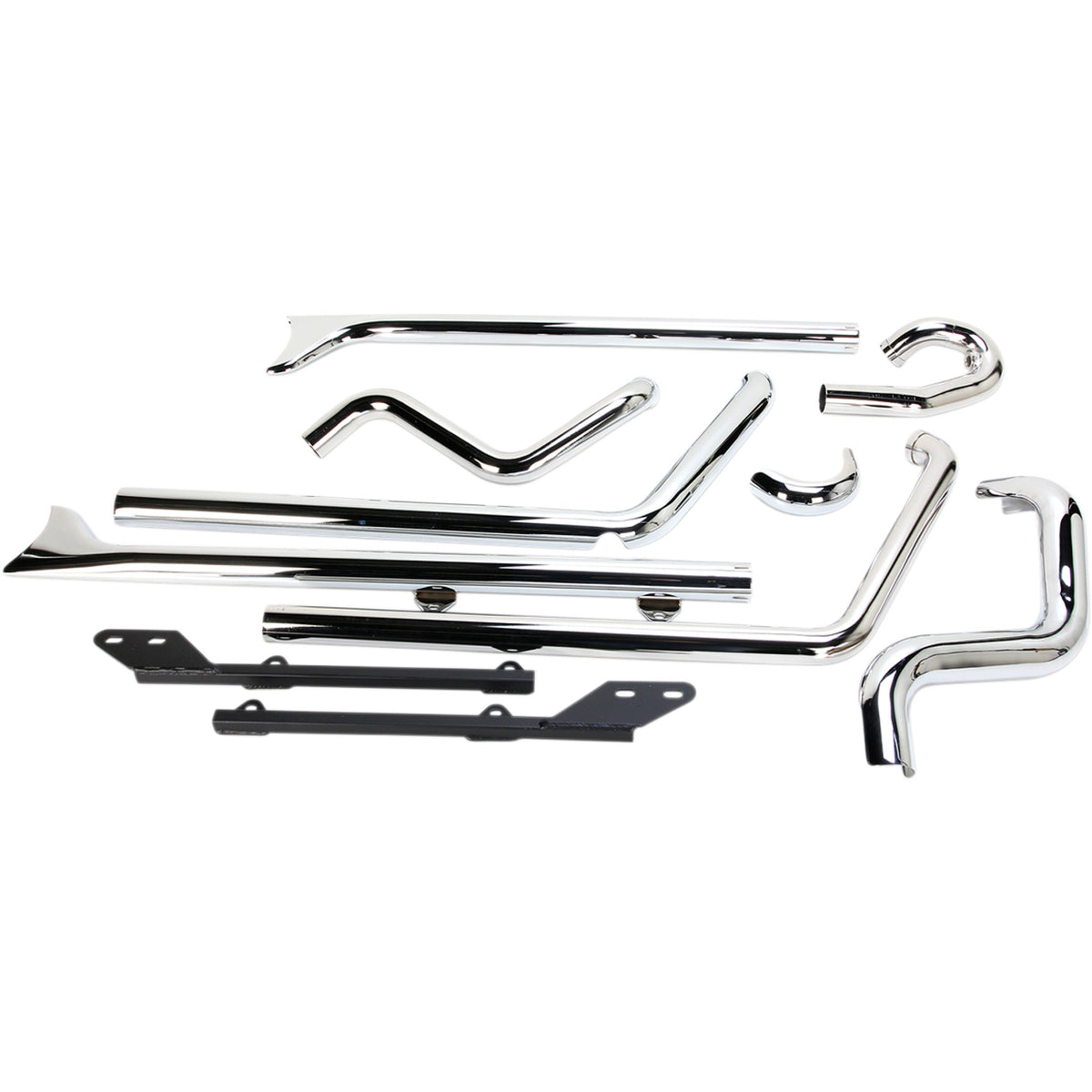 Bassani Xhaust Fishtail Duals 2-Into-2 Exhaust System - 1S26E-36 For Harley Softail 1989-2017
