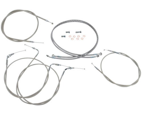 Baron Throttle-Clutch-Brake Stainless Cable Kit 12"-14" Bars (BA-8042KT-12)