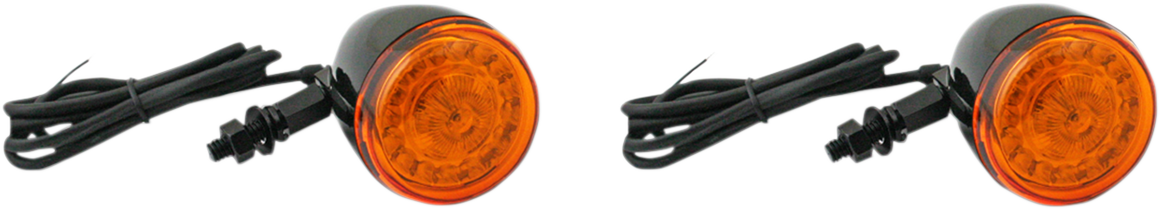 CUSTOM DYNAMICS ProBEAM Universal LED Bullet Bezel Turn Signals - Gloss Black - Amber